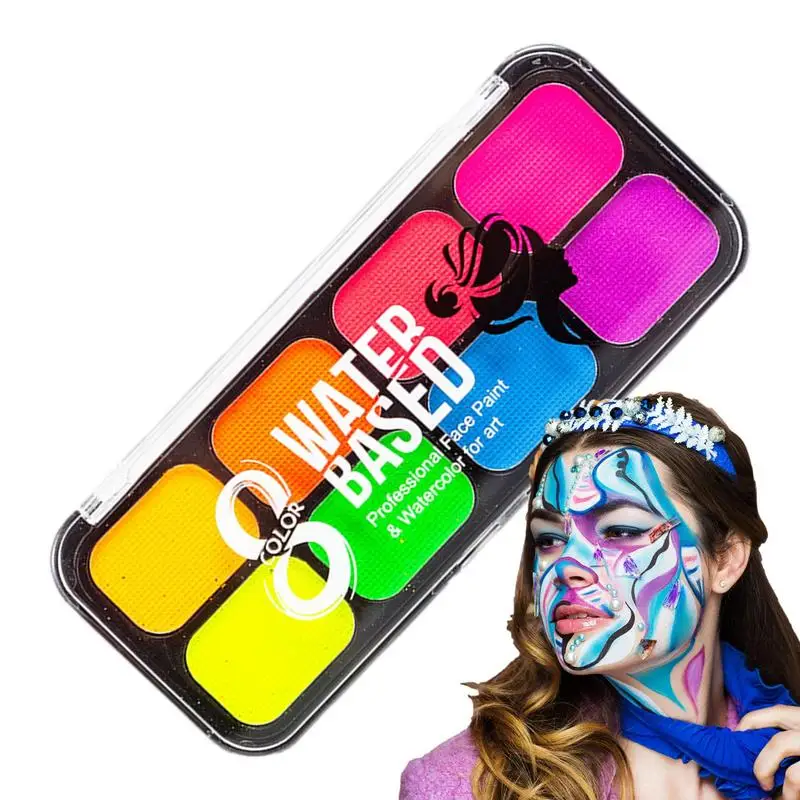

Краска для лица и тела Водорастворимая безопасная краска для тела насыщенный пигмент 8 цветов крем для макияжа товары для Хэллоуина краска для лица