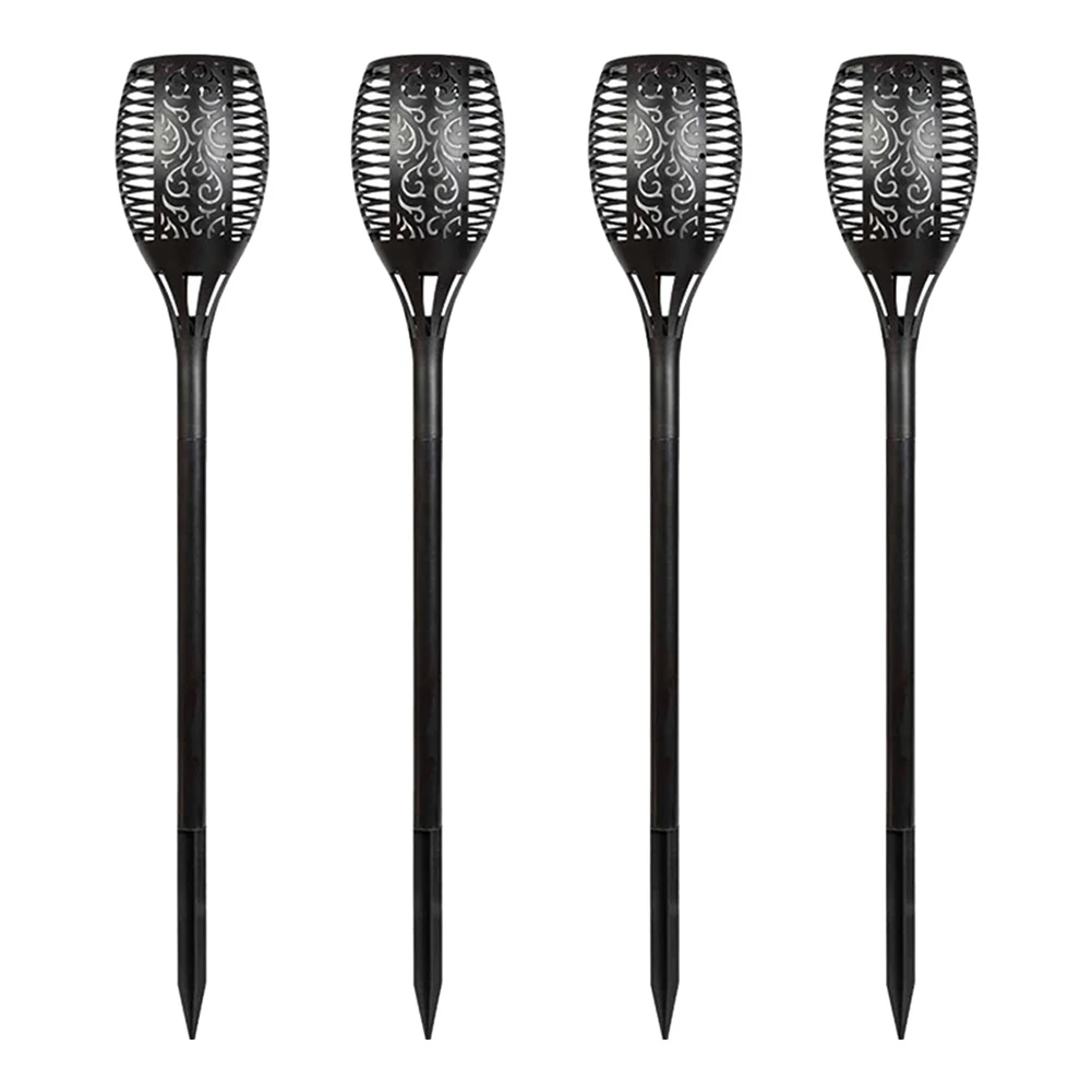 

4pcs 12LED Battery Powered Home Decor Solar Garden Light Auto On Off Simulated Flame Pathway Outdoor Waterproof With Stake