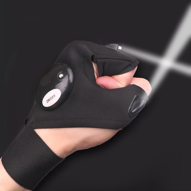 

Fingerless Glove LED Flashlight Torch Outdoor Tool Fishing Camping Hiking Survival Rescue Multi Light Tool Left/Right Hand