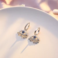 new fashion elegant silver diamond devils eye earrings for women temperament zircon stud earrings dating jewelry gift