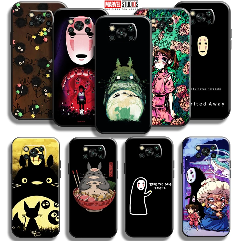

Totoro No Face Man Spirited Away For Xiaomi Poco X3 Pro NFC Poco X3 GT Phone Case Back Liquid Silicon Black Carcasa Coque Funda