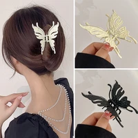 korea ins bright silver cross geometric hairpin butterfly grab clip hair claw woman girls styling barrette headdress