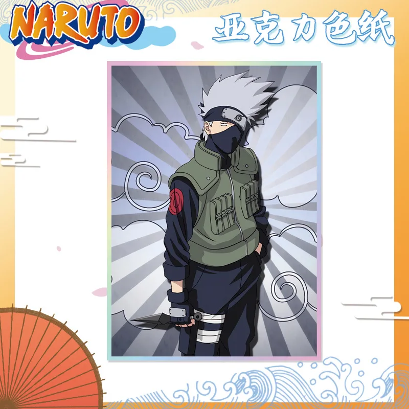 Новая акриловая цветная бумага Naruto большой размер лазерный край 20 5*14 5 см