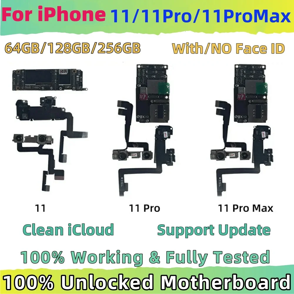 Материнская Плата iPhone 11 Pro Max С Логической Платой Face ID — Протестировано 100% Чистая