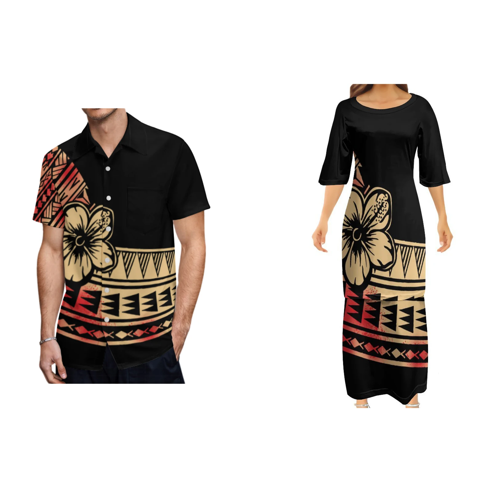 Новый дизайн пользовательский полинезийский пулетasi Самоа комплект платьев