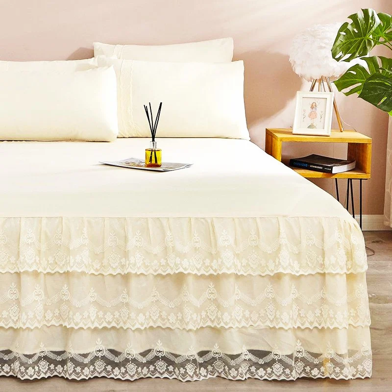 

Lace Bedspread Princess Sweet Soft Bed Sheet Hogar Bed Sheets For King/Queen 1.2/1.5/1.8M Bed Mattress Cover Home Bedding