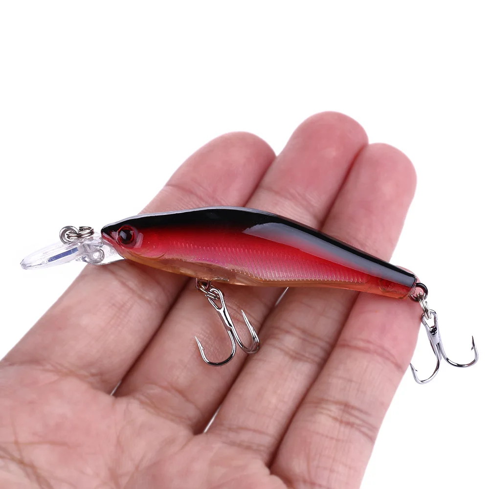 

HENGJIA 5pcs 6.5cm 6g Laser Floating Minnow Fishing Lure isca Artificial 3D Eyes carp Fishing Wobblers pesca Crankbait pvc box