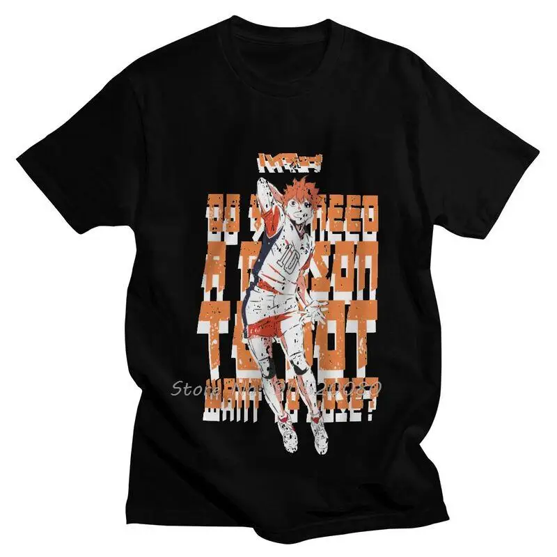 

Haikyu Shoyo Hinata T Shirt Men Cotton Printed T-shirt Funny Tshirt Short Sleeve Haikyuu Anime Tee Tops Harajuku Streetwear