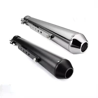 motorcycle cafe racer exhaust pipe with sliding bracket matte black silver exhaust system muffler tip universal