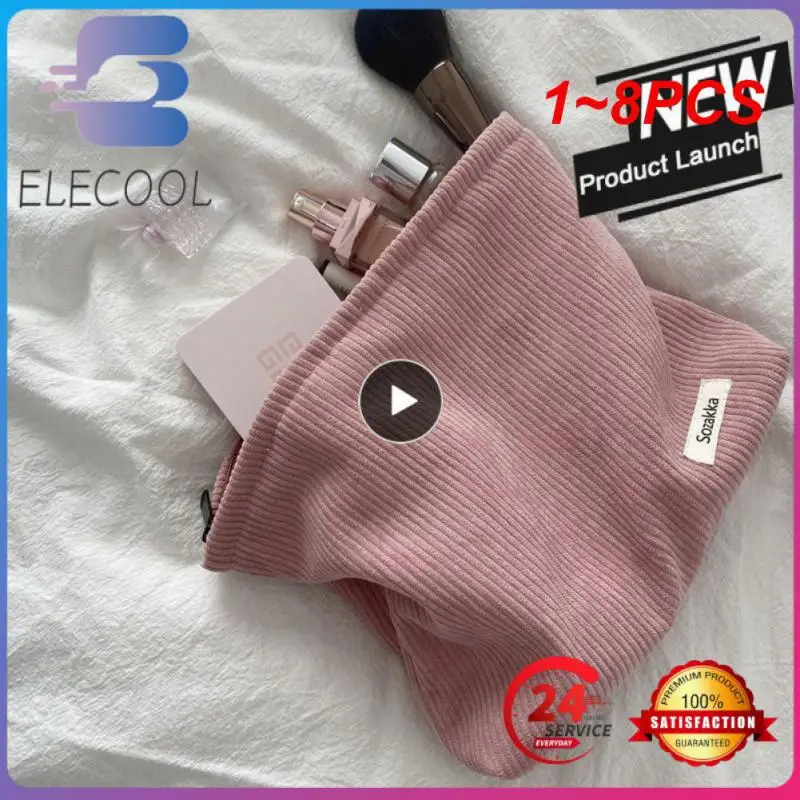 

1~8PCS Large female Leopard makeup skincare bag Canvas waterproof zipper makeup bag Travel wash makeup organizer beauty case