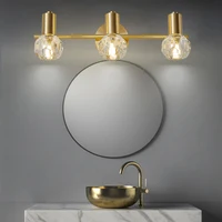 Deyidn Modern Copper Vanity Lamp Bathroom Dresser Light Led Creative Mirror Light For Bedroom Washstand Adjustable Angle Light
