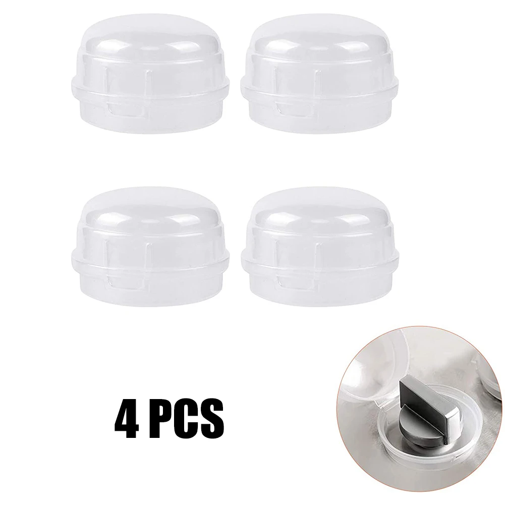 

4pcs Gas Stove Cover Knob Switch Protector PP Anti-dirty Transparent Cover Baby Kitchen Safety Children Protection