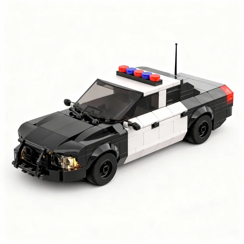 Фото 378 деталей MOC City Champions Fordes Crown Victoria Police Interceptor, модель из строительных блоков, 3D-дисплей, креативный конструктор. №1
