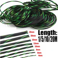 20m insulation braided sleeve 4681012152025mm pet cable protection wire gland cables expandable braided sleeving cables