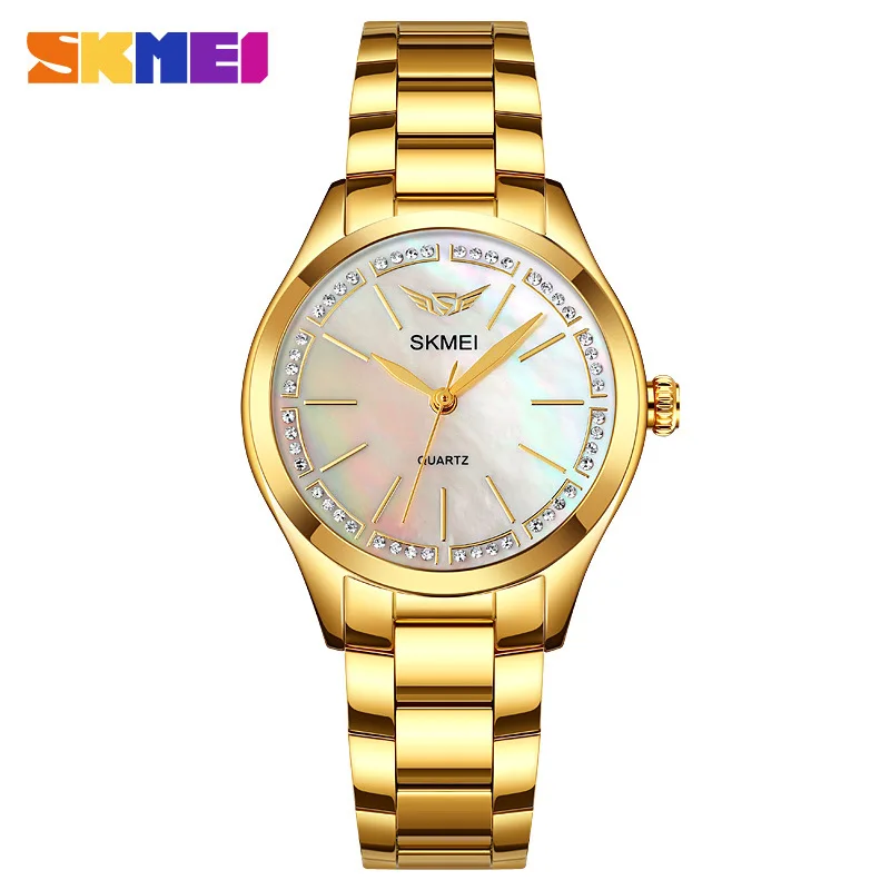 Skmei Time Meishi Shangbei Surface Elegant Diamond Surface Women's Watch Solid Steel Belt Business Women Simple Quartz Watch