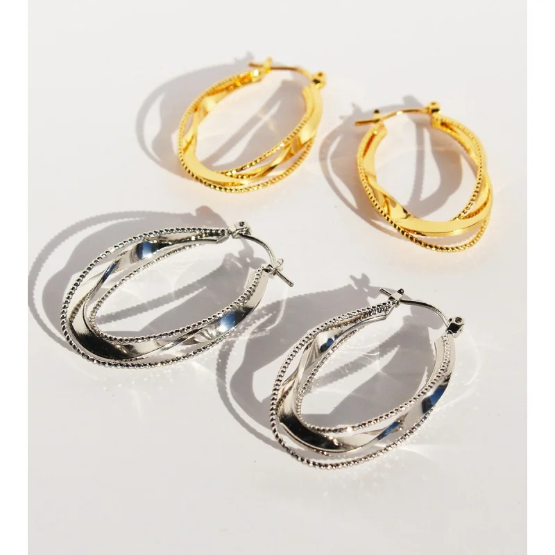 Индивидуальные недорогие Роскошные U-образные серьги с металлической текстурой