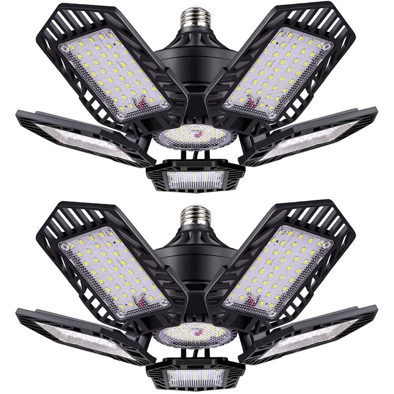 

2 Pack LED Garage Lights 150W Garage Light 15000LM 6500K LED Garage Lights with 5 Deformable Panels, Led Lighting Lights