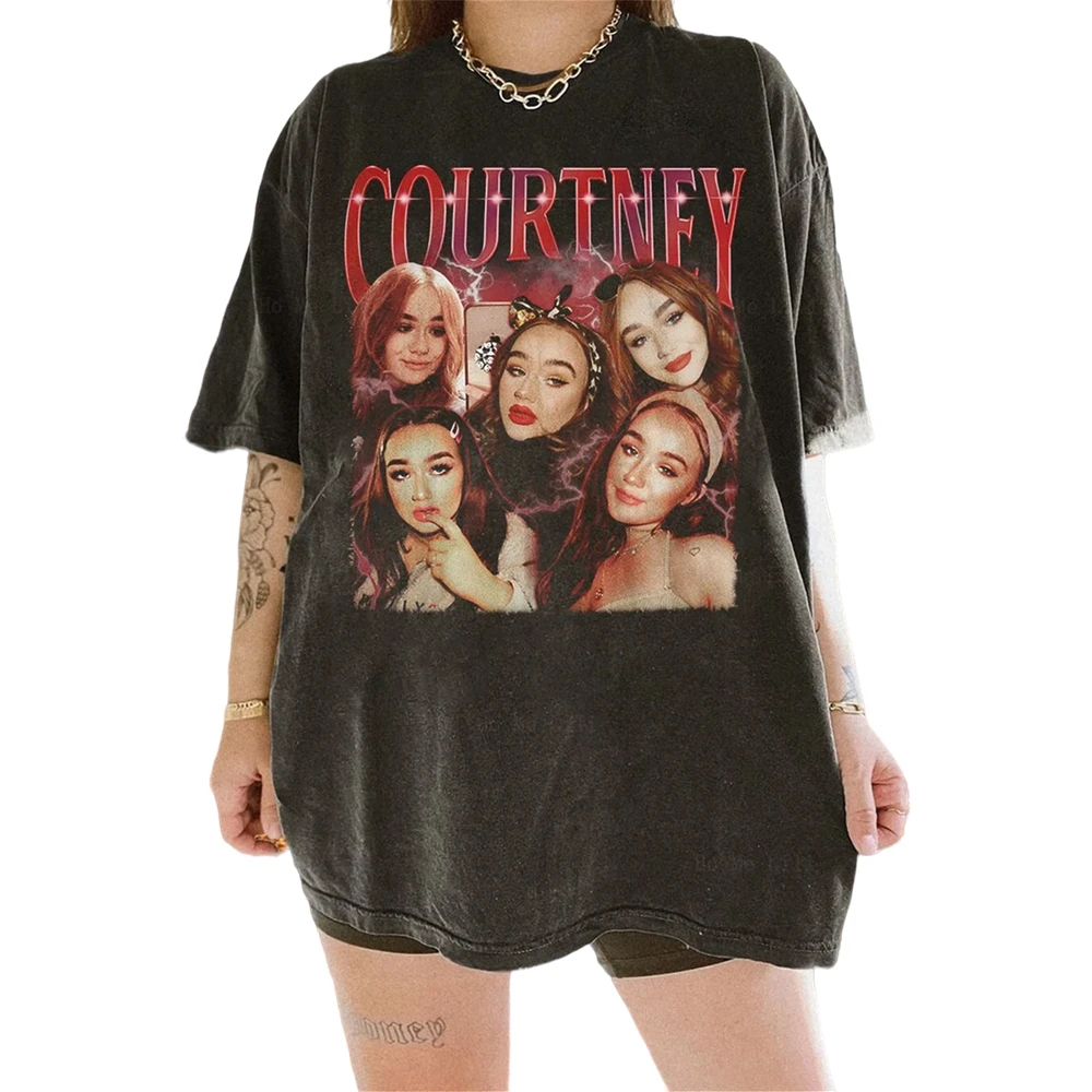 Винтажная 90-дюймовая женская футболка оверсайз с графическим принтом Courtney Singer