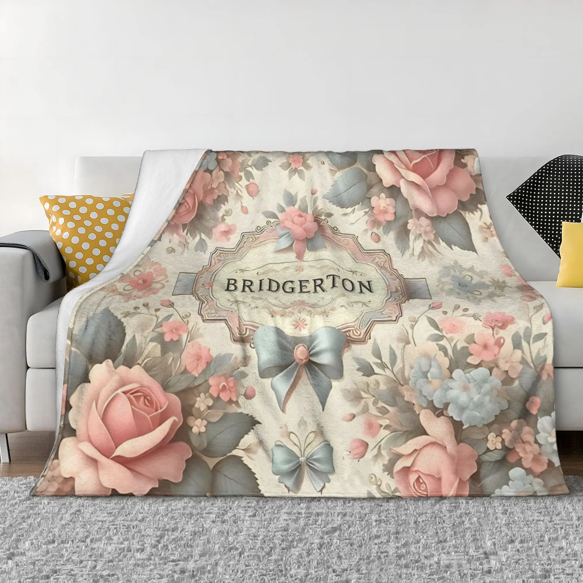 Одеяло Причудливый мир Бриджертона флисовое текстильное декоративное дышащее