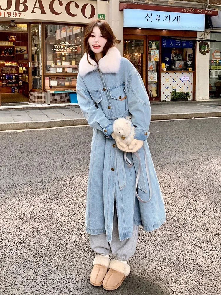 Высокая мужская экстра-длинная джинсовая куртка Parker на хлопковой подкладке