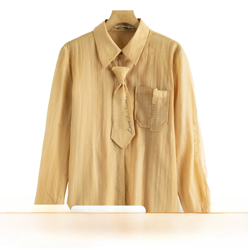 West Lake Pavilion [Rui] 24 осенние рубашки с гарячим бурением и галстуком-бабочкой Lysel Preppy