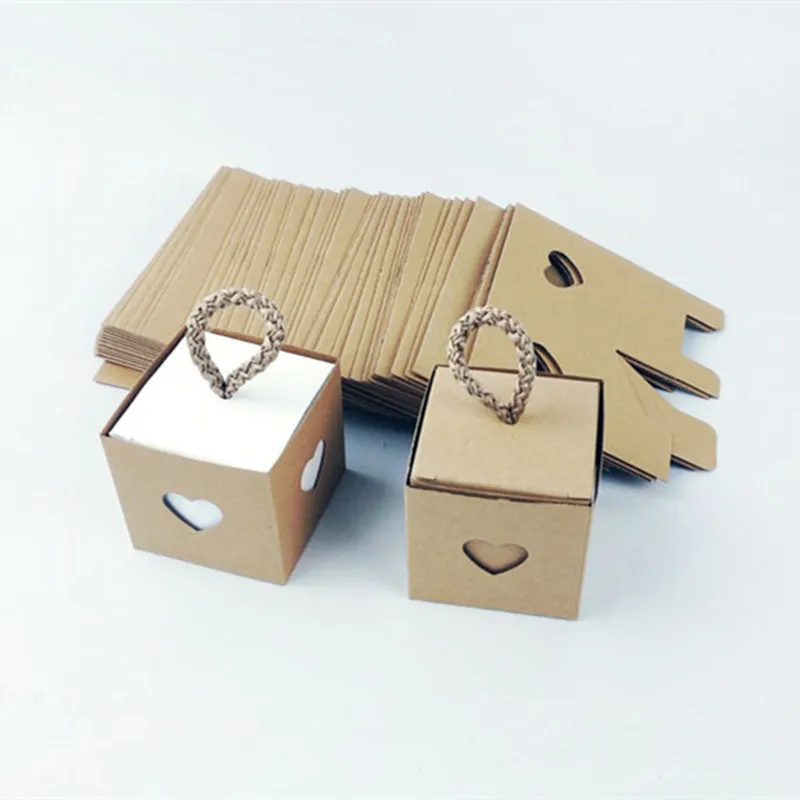 

10pcs Blank Kraft Paper Heart Candy Dragee Gift Boxes DIY Packaging Box Party Favors Guests Birthday Wedding Decoration Table
