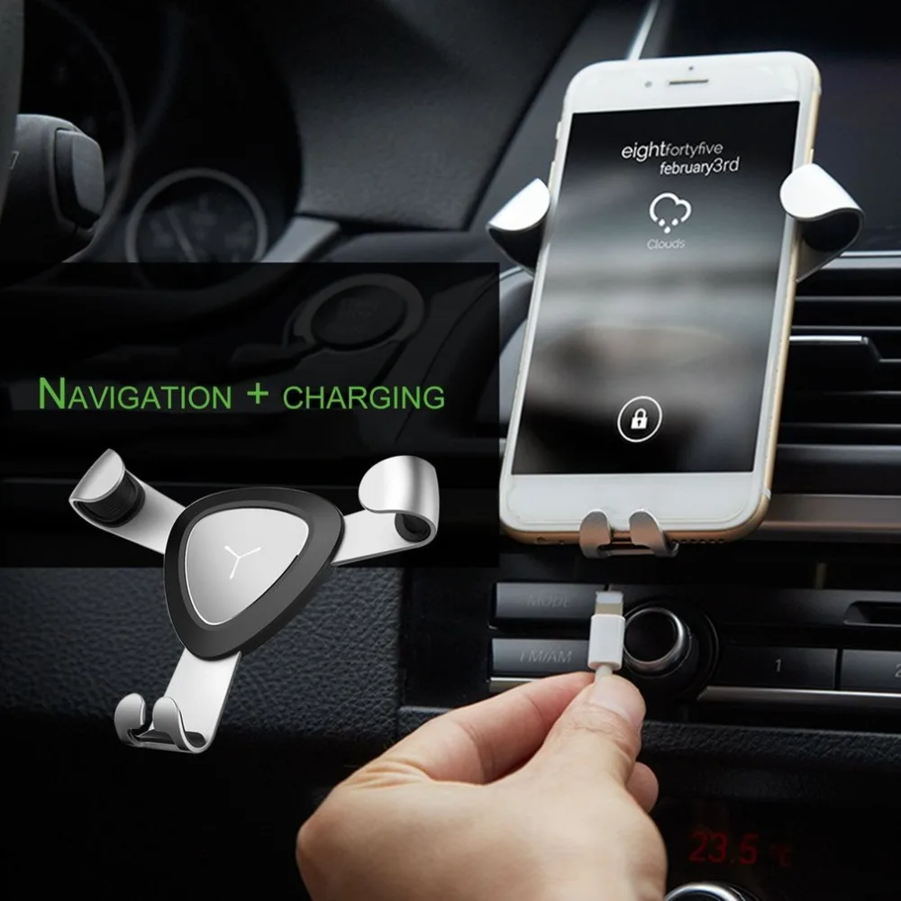 

Universal Lightweight Aluminum Alloy Car Phone Holder Air Vent Smartphones Holder Mount Stand Suitable for iPhone for Samsung
