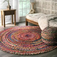 rug 100 cotton handmade reversible multicoloured round area rug modern look rug carpets for home living room