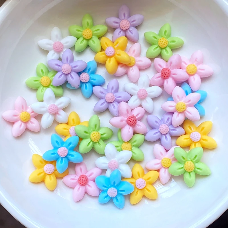 

Мини фигурки цветов из смолы 30 шт