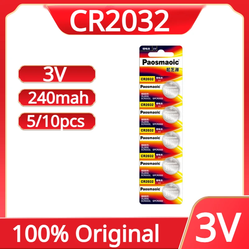 

240mAh CR2032 CR 2032 DL2032 ECR2032 3V Lithium Battery For Watch Toy Calculator Car Key Remote Control Button Coin Cells