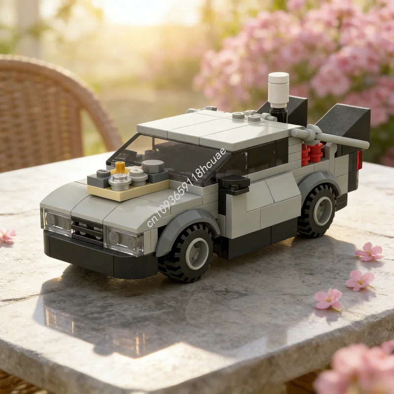 Фото Набор из 186 деталей MOC: Модель автомобиля DeLorean из фильма «Назад в будущее», конструктор, архитектурная модель, творческий набор для самостоятельной сборки, подарок на праздник, развивающая игрушка №1