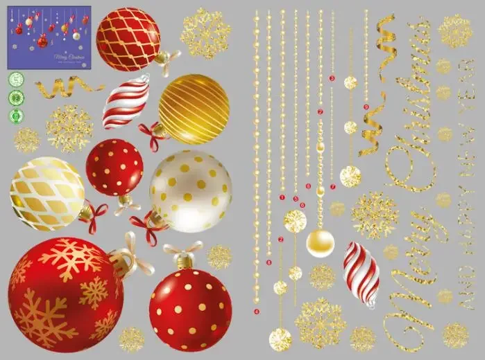 

Рождественские наклейки на стену ПВХ 45*60 см