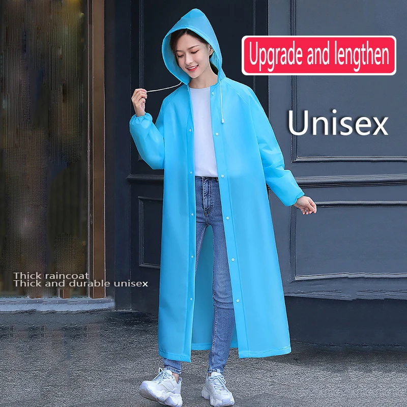 

Adult Long Raincoat EVA Waterproof Raincoat Men's And Women's Travel Hooded Raincoat Fishing Camping Children's Raincoat