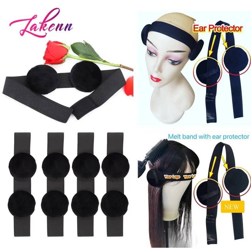 Elastic Bands For Wig Lace Melt Band With Ear Stuff For Edges 50Sets Elastic Band With Logo Customize To Lay Edges Down