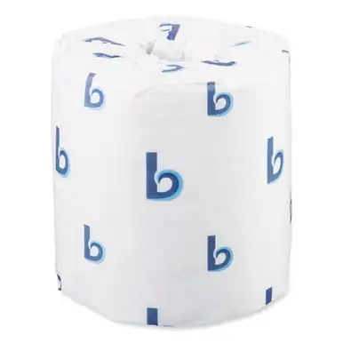 

Boardwalk Two-Ply Toilet Tissue, Septic Safe, White, 4.5 x 3.75, 500 Sheets/Roll, 96 Rolls/Carton -BWK6150