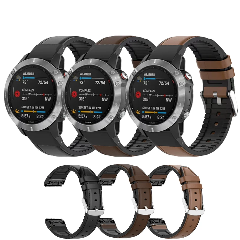 

Ремешок кожаный для Garmin Fenix 5 5X 6 6X 7 7X Pro 5 5X Plus 3 HR