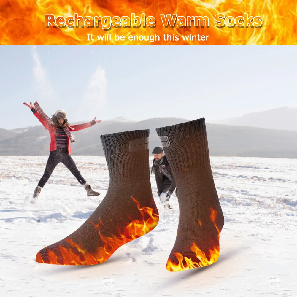 

Электрические термоноски с постоянной температурой подогрева ног электрические носки моющиеся дышащие для треккинга катания на лыжах кем...