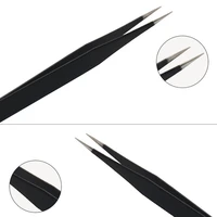 nail art acrylic gel picking tool rhinestones gem decor black eyelash tweezers anti static diy hand clip black tweezers