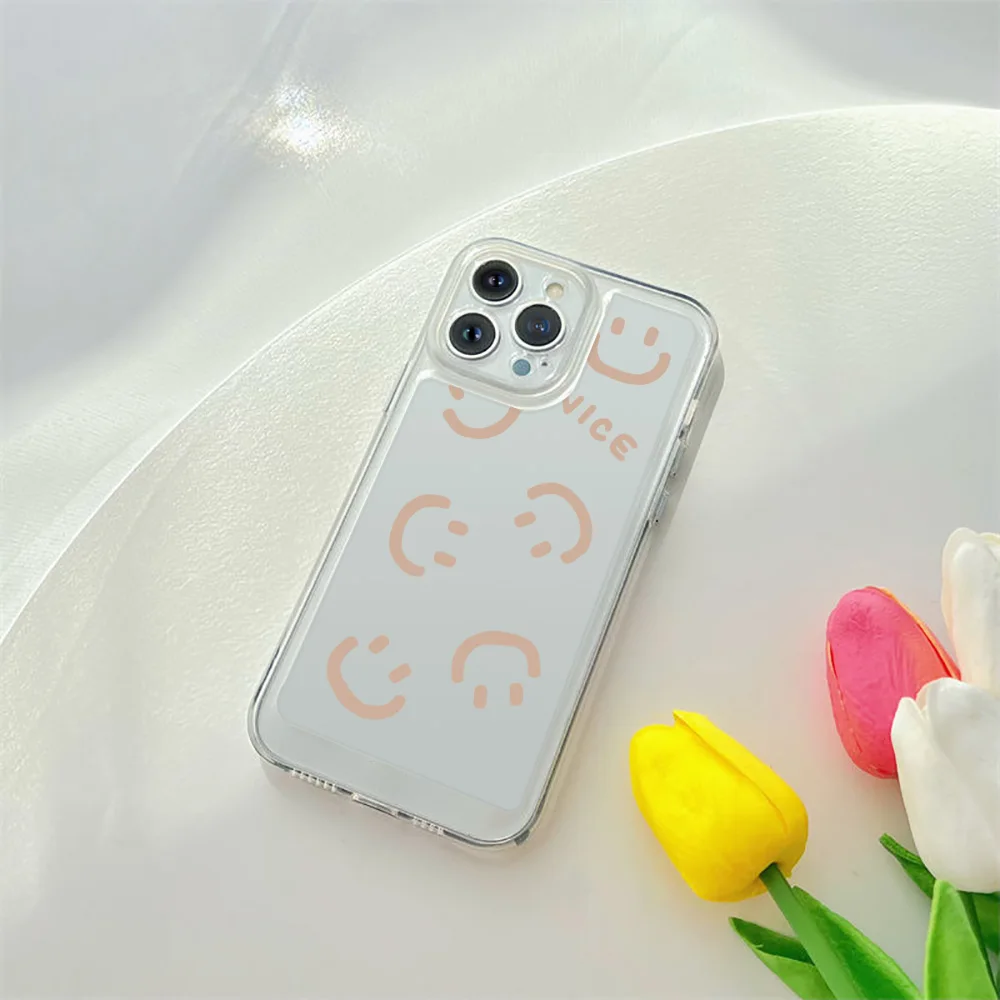 

Phone Case For iPhone 14 Plus 12 ProMax Smile Cases For iPhone 13 Mini 11 7 8 Plus XR XS Max Transparent Soft Silicone Cover