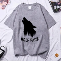 wolf pack printed cool animal design mens fashion t shirt short sleeve tops hipster tee female casual tops hipster girl tees
