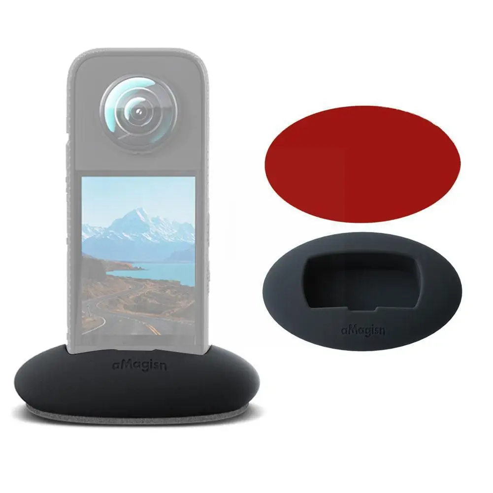 

Base For Insta360 X3 Action Camera Silicone Stand Base Desktop Protection Upright Base Sports Camera Accessories A6F8