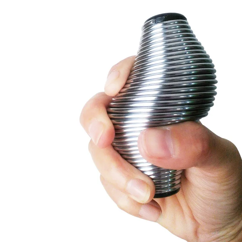 Забавный антистрессовый мяч металлический с пружиной ручной для фитнеса на