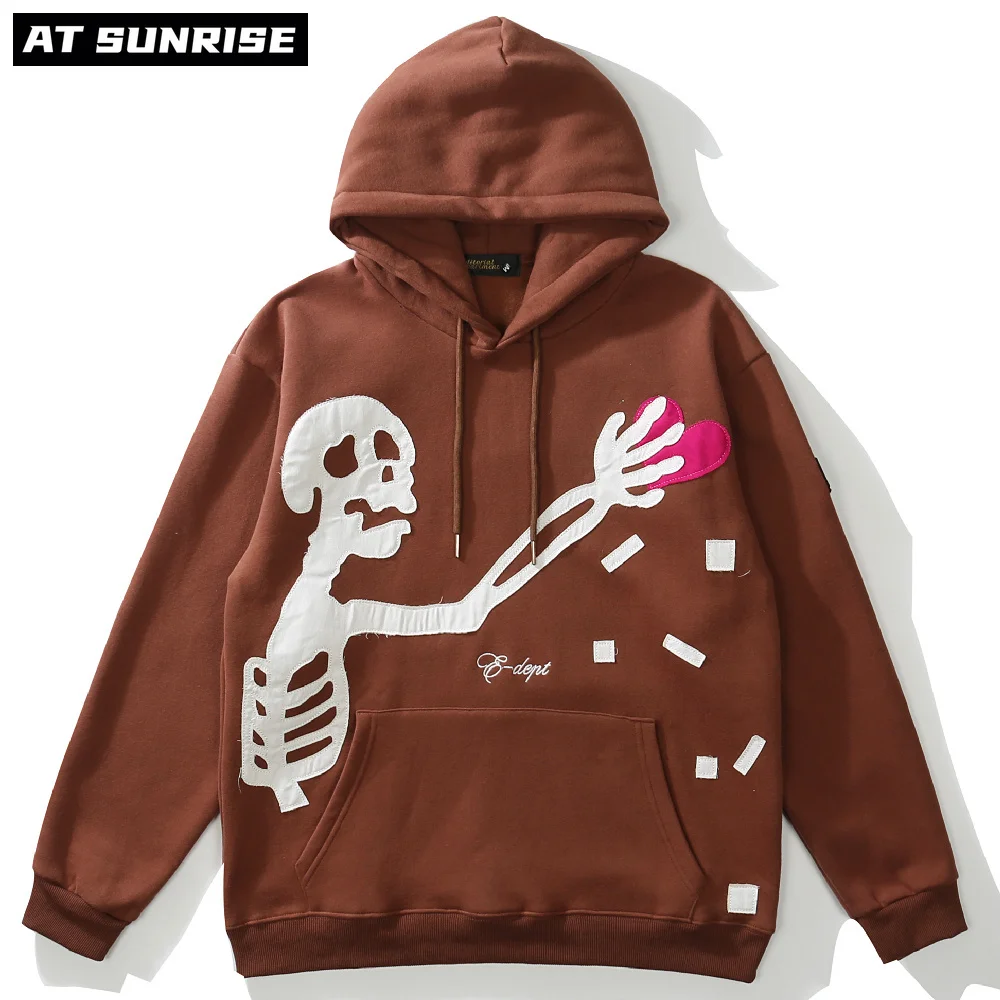 

Men Women Hip Hop Hoodie Sweatshirt Men Streetwear Cartoons Skeleton Graphic Pullover Harajuku Cotton Hooded Hoodie Sweatshirt