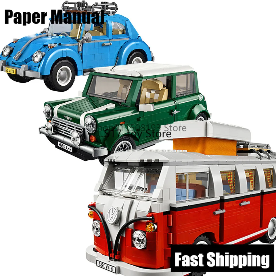 

Car Bricks Bus Compatible 10220 10252 10242 Model Building Blocks Boys Girls Birthday Gifts Toys for Children