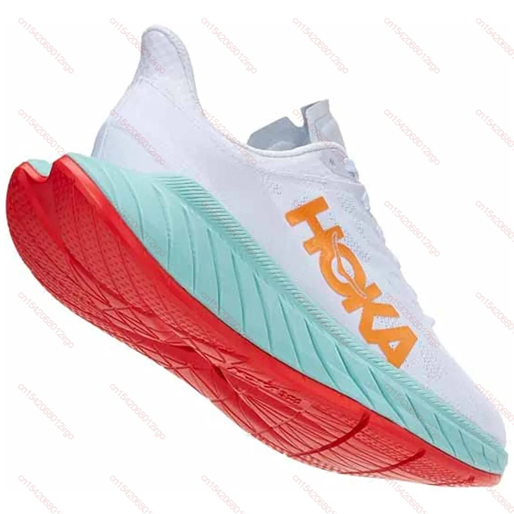 HOKA Carbon X2 Athletic Road Running Shoes Shock-Absorbing Sports Shoes Engineered Mesh Delivers Breathable Comfort Men Sneakers