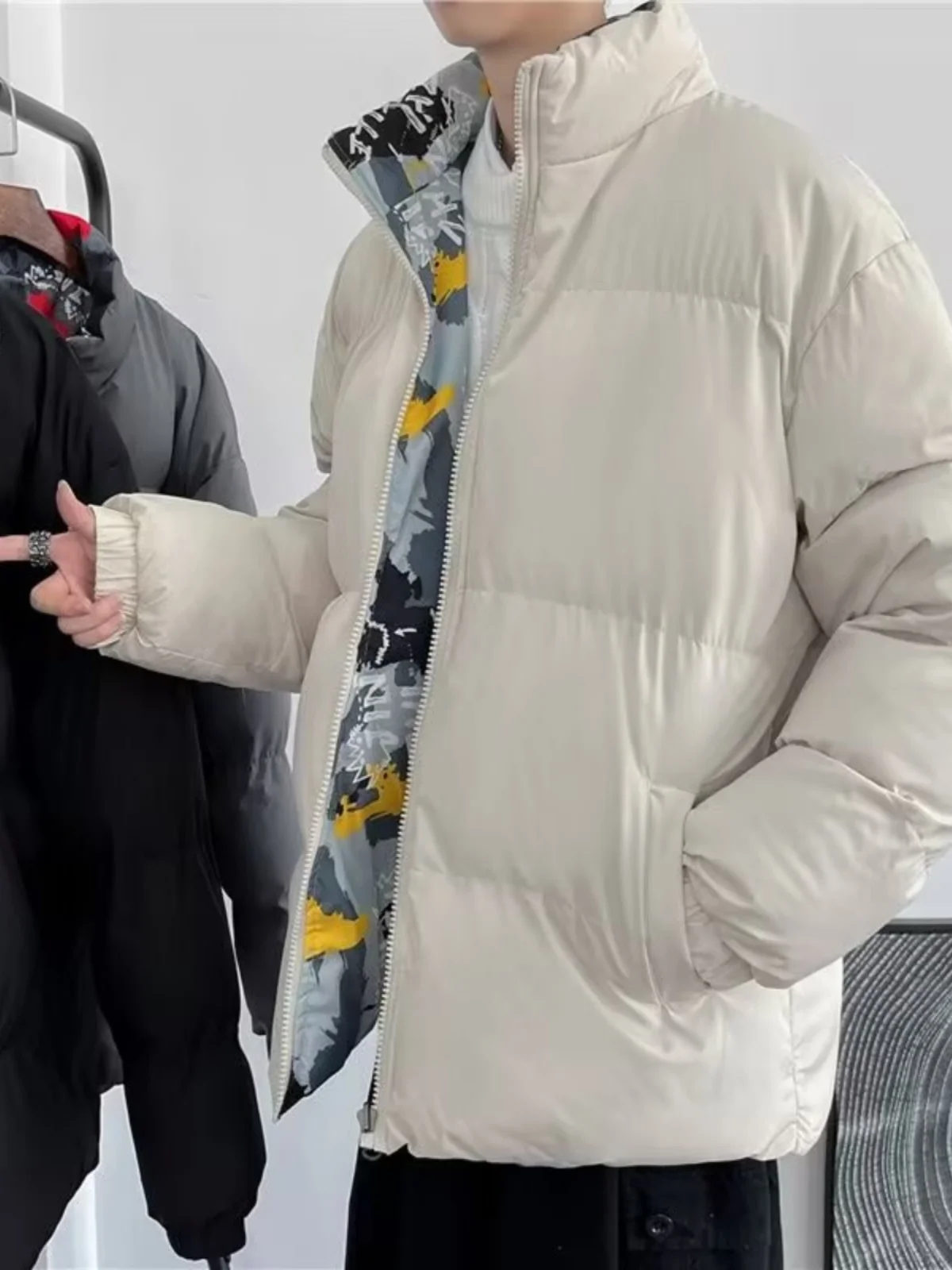 Двусторонняя одежда на хлопковой подкладке для мальчиков осенне-зимняя модная