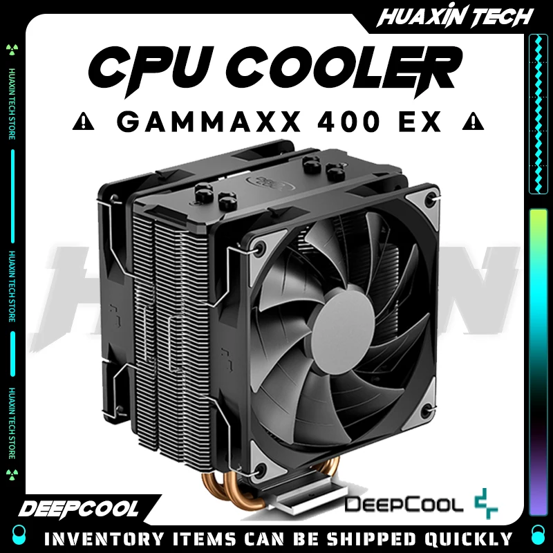 

DEEPCOOL GAMMAXX 400 EX CPU Air-Cooled Radiator 4 Heat Pipe 12cm PWM Blackened Mute dual fan cooling For 1151 AMD AM4