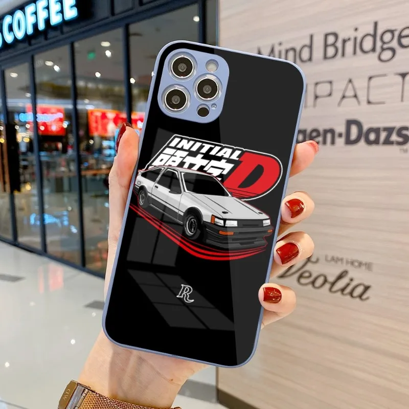 Initial D AE 86 GTR Phone Case For IPhone 14 13 12 11 Pro Max X XR XS 8 7 Plus Liquid Glass Color Phone Cover images - 6