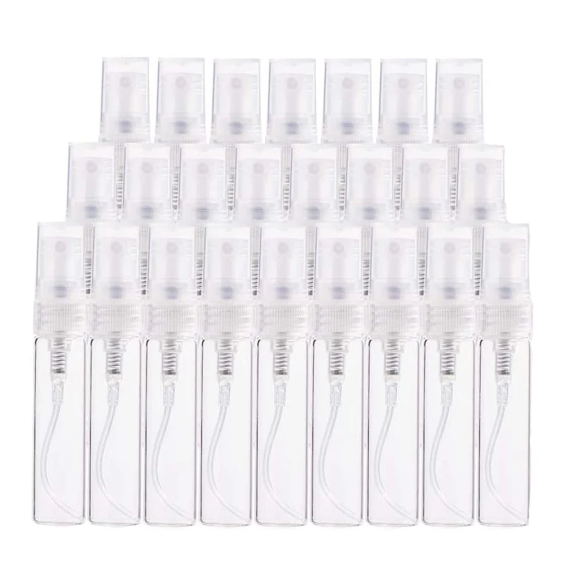 20/30pcs Perfume Glass Bottle Black Clear Portable Mini Empty Cosmetics Sample Thin Vials 2ml 3ml 5ml 10ml |