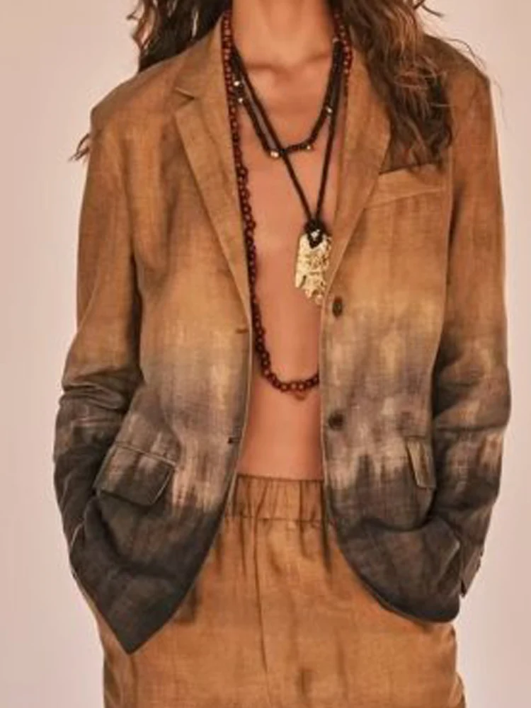 

Женский Осенний Блейзер, костюм, пальто, модный однобортный женский элегантный уличный блейзер с галстуком, верхняя одежда, 2023